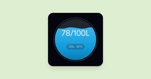 Fresh water tank widget in the Camper Jarvis dashboard showing 78 of 100 litres